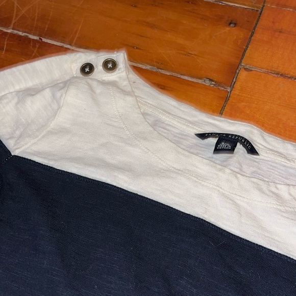 Banana Republic Blue and White Striped Nautical Style Shirt size medium - Picture 2 of 5